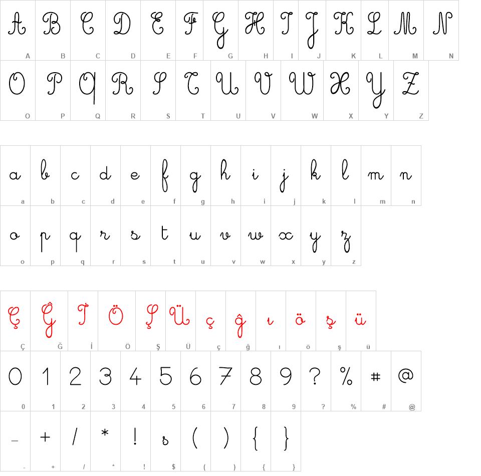 Cursive standard font